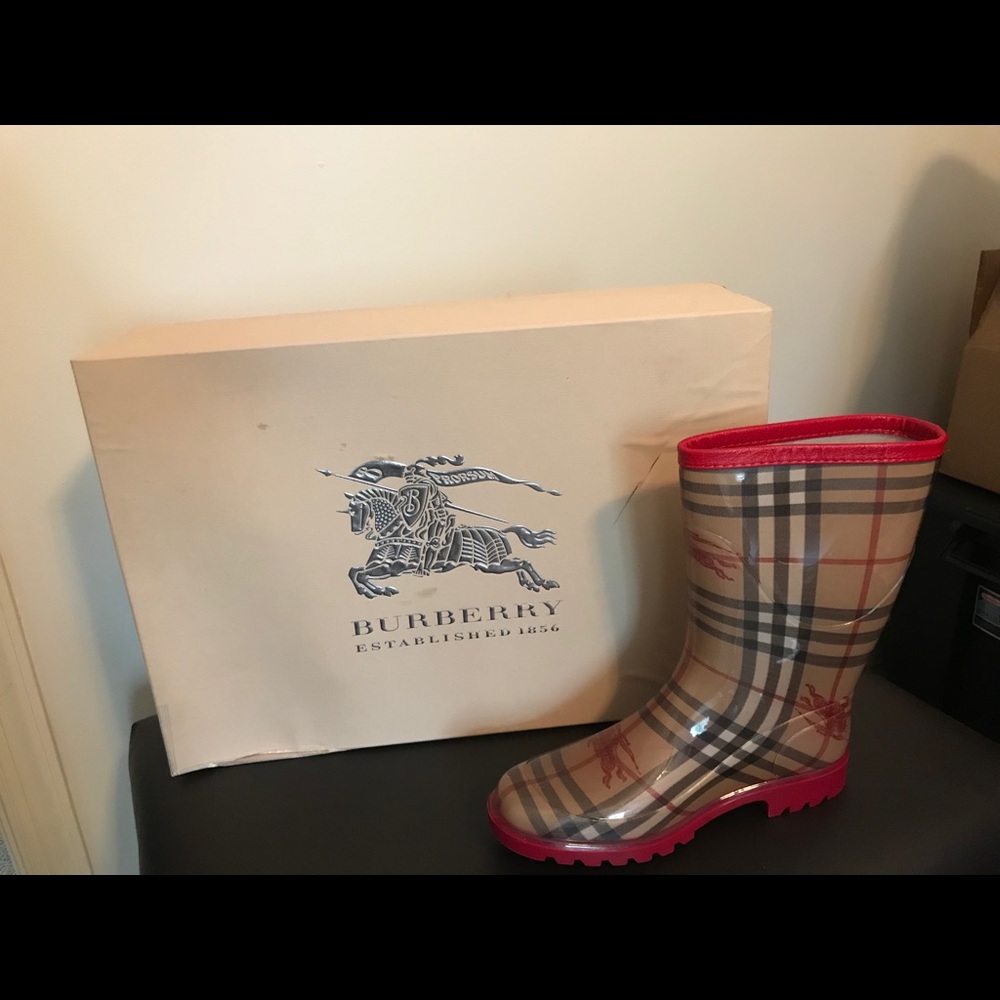 Burberry rain boots